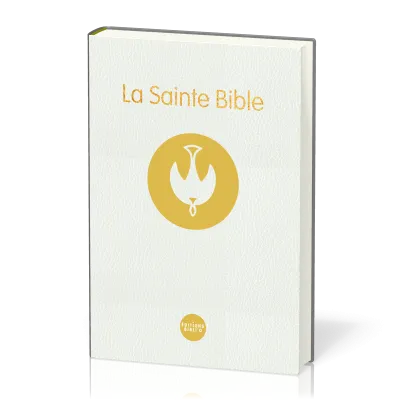 BIBLE COLOMBE RIGIDE BLANCHE TRANCHE OR