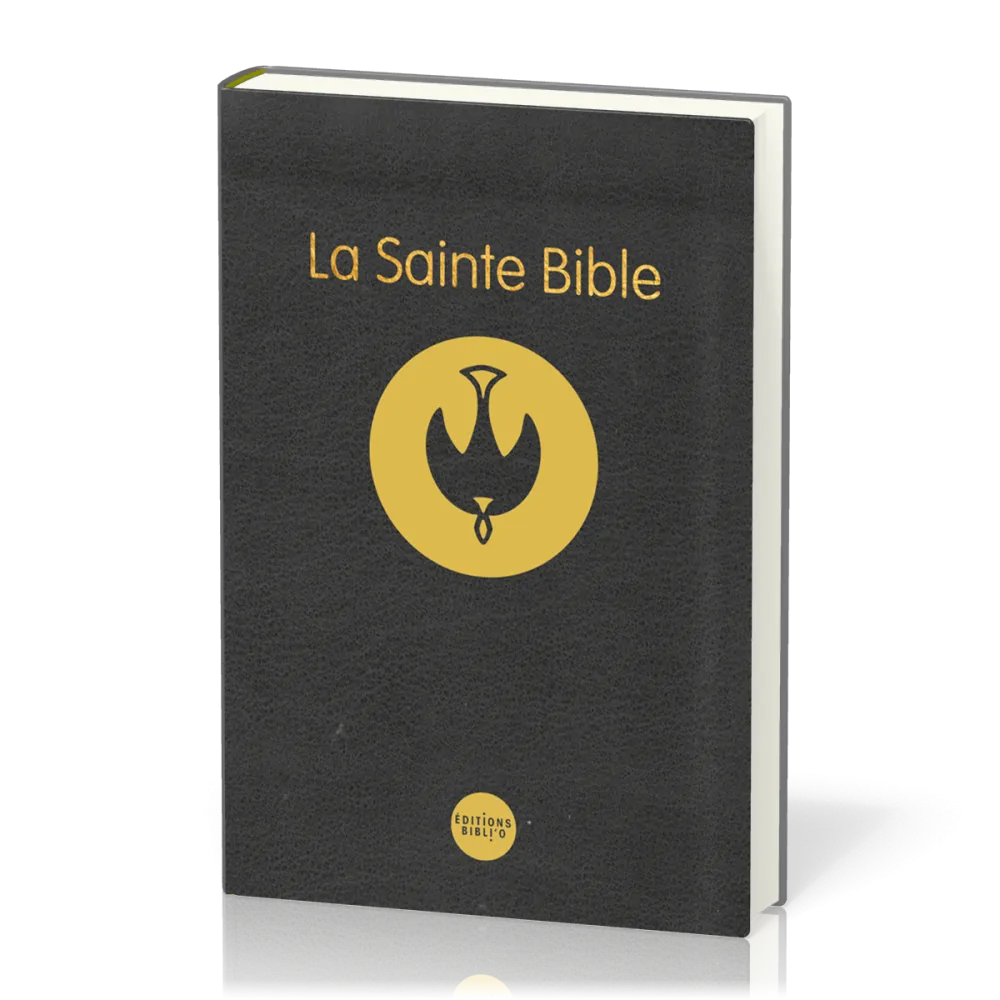 BIBLE COLOMBE SEMIRIGIDE NOIRE TRANCHE OR