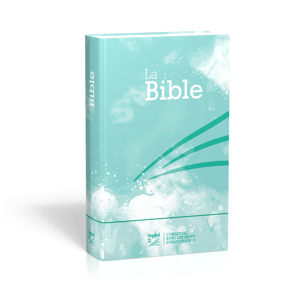 BIBLE SEGOND 21 RIGIDE LAMINE MOTIF BLEU TURQUOISE