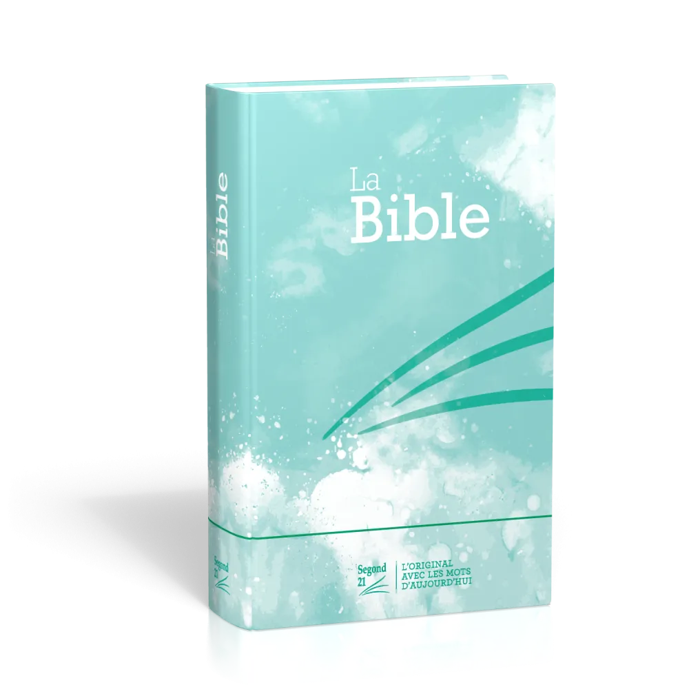 BIBLE SEGOND 21 RIGIDE LAMINE MOTIF BLEU TURQUOISE