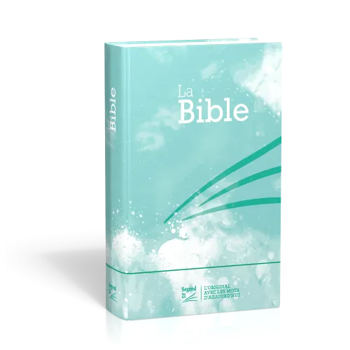BIBLE SEGOND 21 RIGIDE LAMINE MOTIF BLEU TURQUOISE