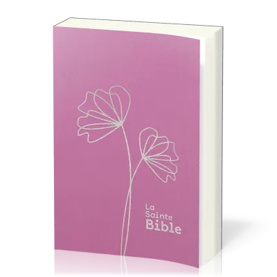 BIBLE SEGOND 1910 GROS CARACTERES SOUPLE VYNILE ROSE 2 RUBANS MARQUE-PAGES