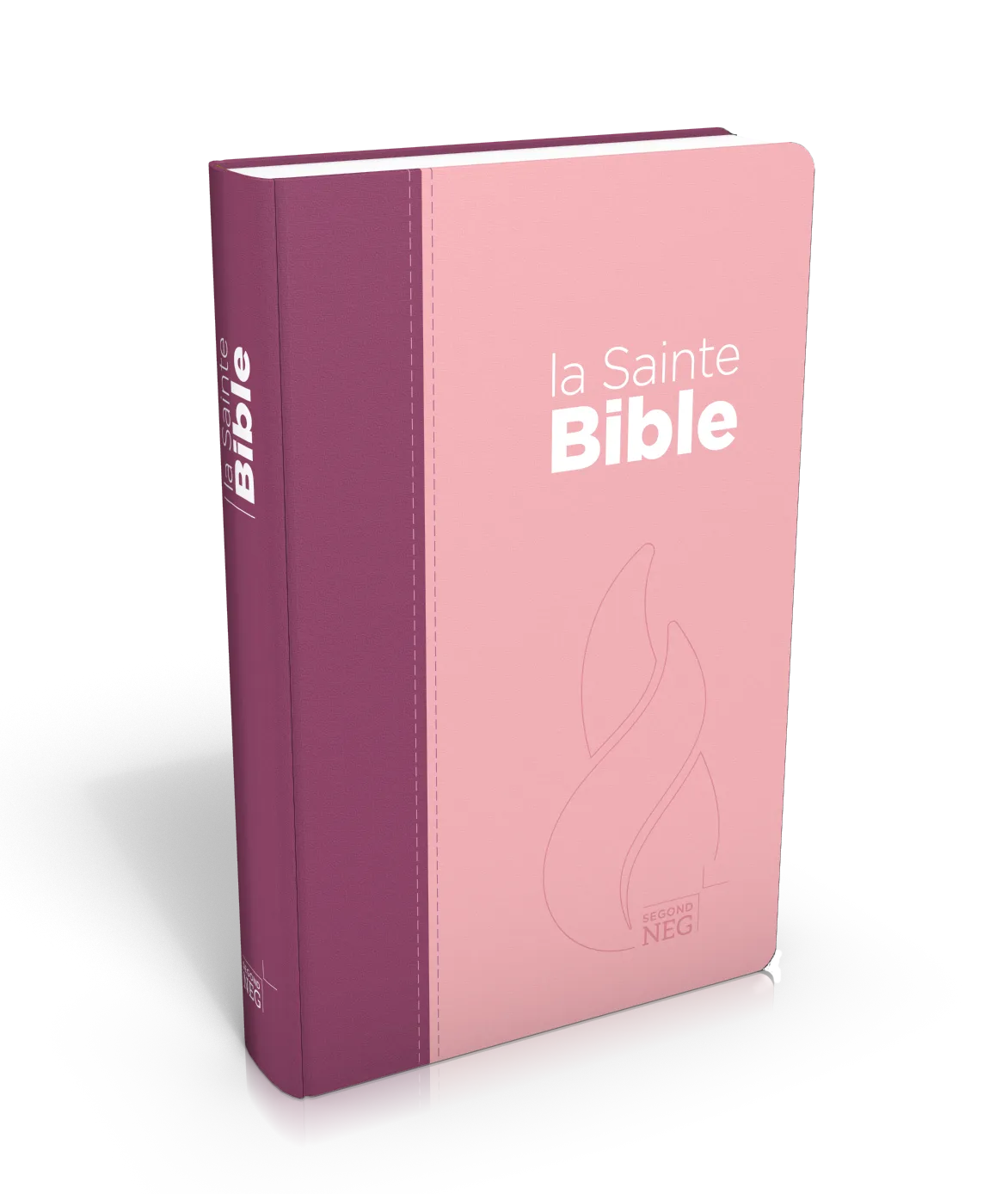 BIBLE NEG COMPACTE SOUPLE TOILE DUO ROSE PRALINE / VIOLET FRUITS DES BOIS EN TOILE