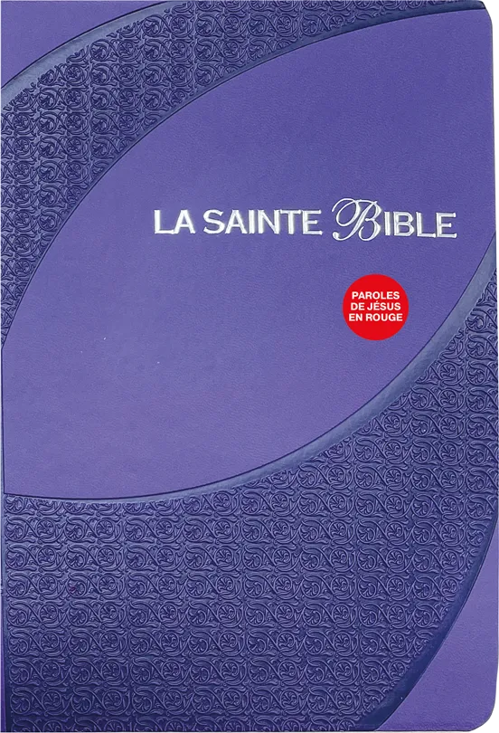 BIBLE SEGOND 1910 SOUPLE SIMILICUIR VIOLETTE TRANCHE ARGENT ONGLETS
