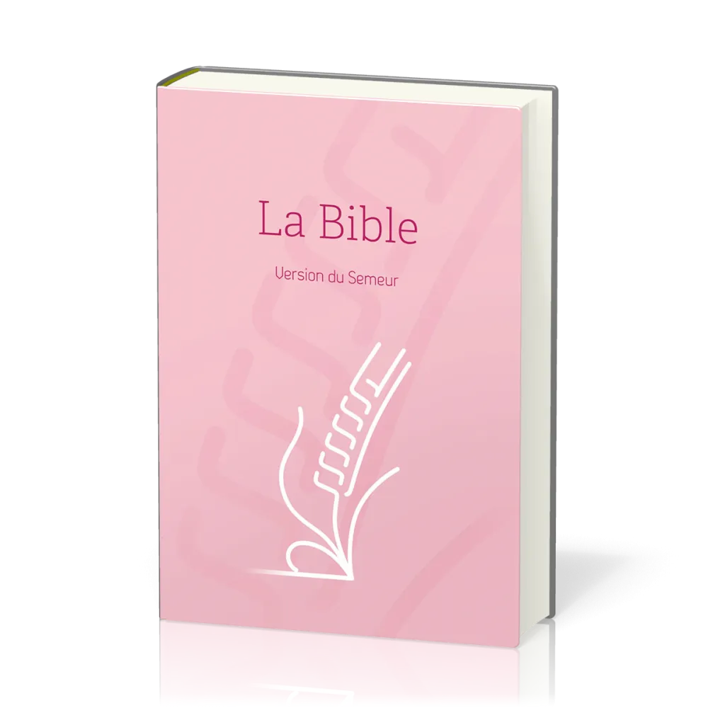 BIBLE SEMEUR 2015 RIGIDE ROSE TRANCHE BLANCHE
