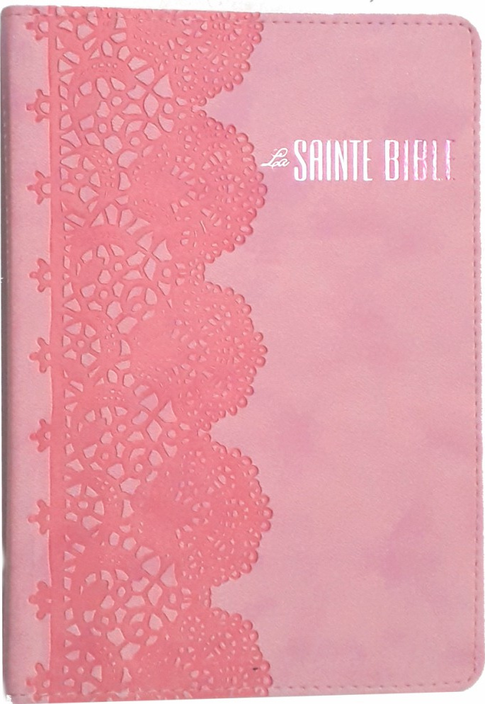 BIBLE SEGOND ESAIE 55 SOUPLE PU MOTIF DENTELLE ROSE - 201