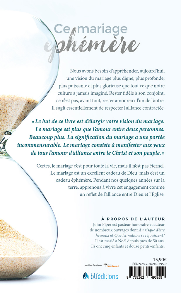 CE MARIAGE EPHEMERE - UN REFLET DE L'ALLIANCE ETERNELLE