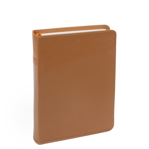 BIBLE DARBY ROLLE MOYEN FORMAT SIMILICUIR BEIGE 2 SIGNETS ORANGE