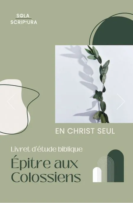 LIVRET D'ETUDE BIBLIQUE EPITRE AUX COLOSSIENS