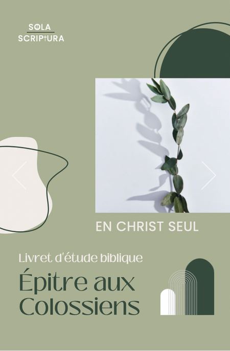 LIVRET D'ETUDE BIBLIQUE EPITRE AUX COLOSSIENS