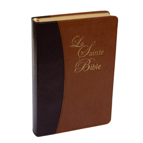 BIBLE DARBY ROLLE GRAND FORMAT SOUPLE DUOTONE SIMILICUIR BRUN/BEIGE