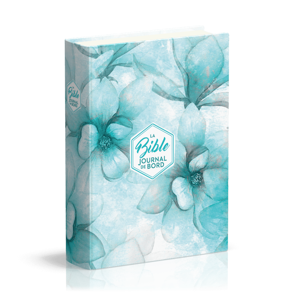 BIBLE SEGOND 21 JOURNAL DE BORD RIGIDE TOILE IMPRIMEE MOTIFS - BLEU FLEURS