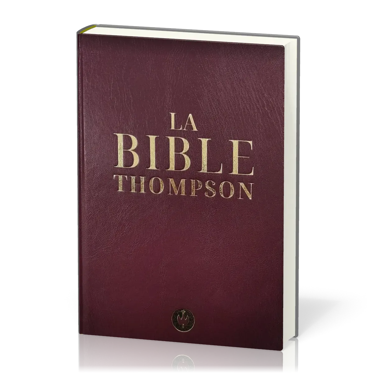 BIBLE THOMPSON COLOMBE SIMILI CUIR RIGIDE GRENAT