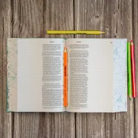 BIBLE SEGOND 21 JOURNAL DE BORD RIGIDE TOILE IMPRIMEE MOTIFS BLEU FLEURS JASPAGE TRANCHES