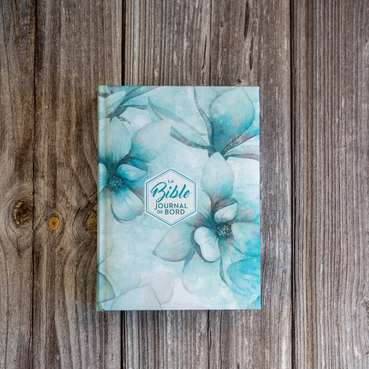 BIBLE SEGOND 21 JOURNAL DE BORD RIGIDE TOILE IMPRIMEE MOTIFS - BLEU FLEURS