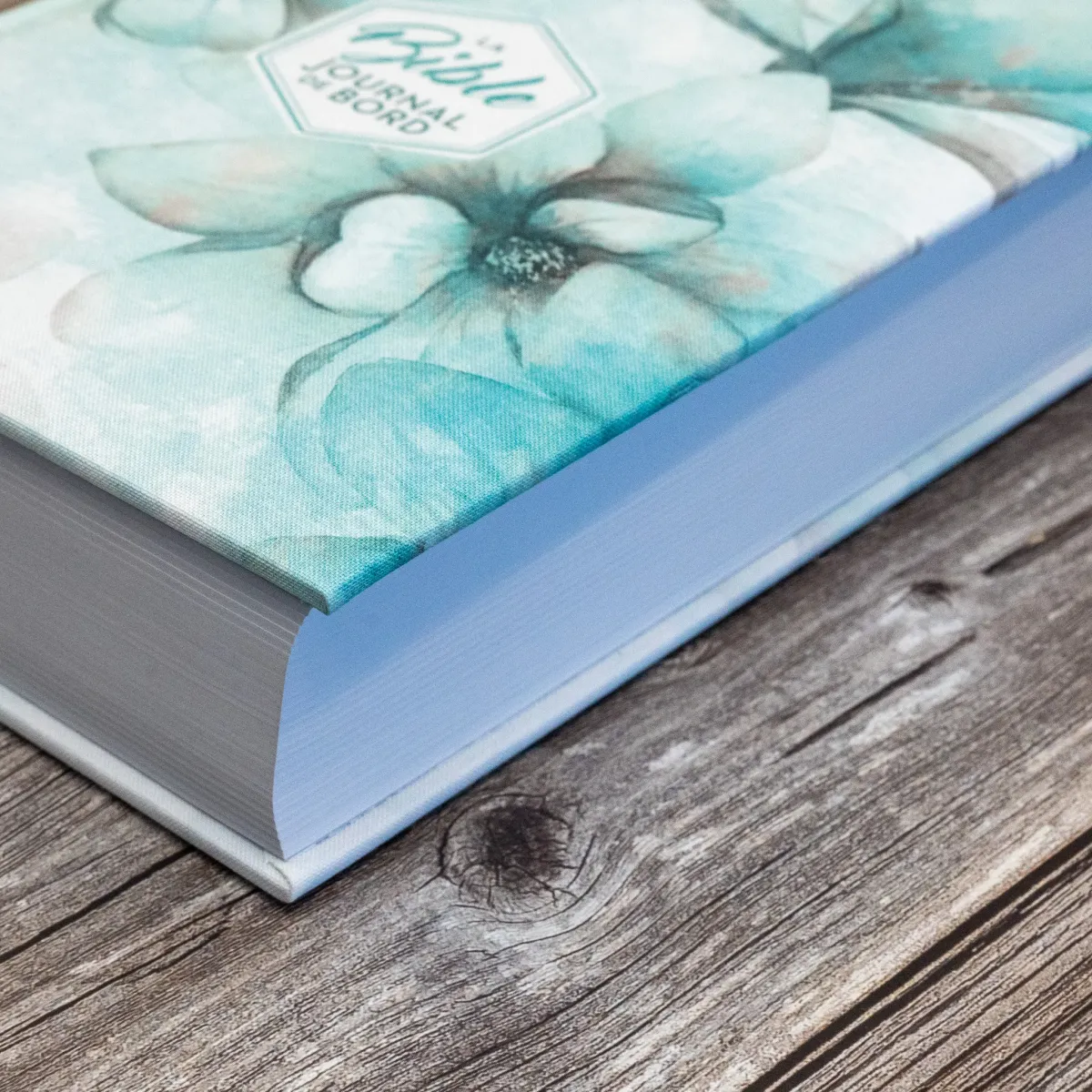 BIBLE SEGOND 21 JOURNAL DE BORD RIGIDE TOILE IMPRIMEE MOTIFS - BLEU FLEURS