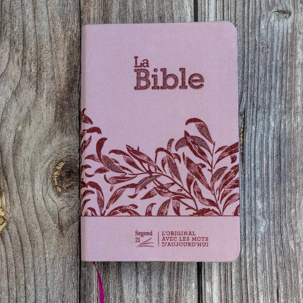 BIBLE SEGOND 21 COMPACTE "PREMIUM STYLE" SOUPLE TOILE ROSE AVEC ONGLETS
