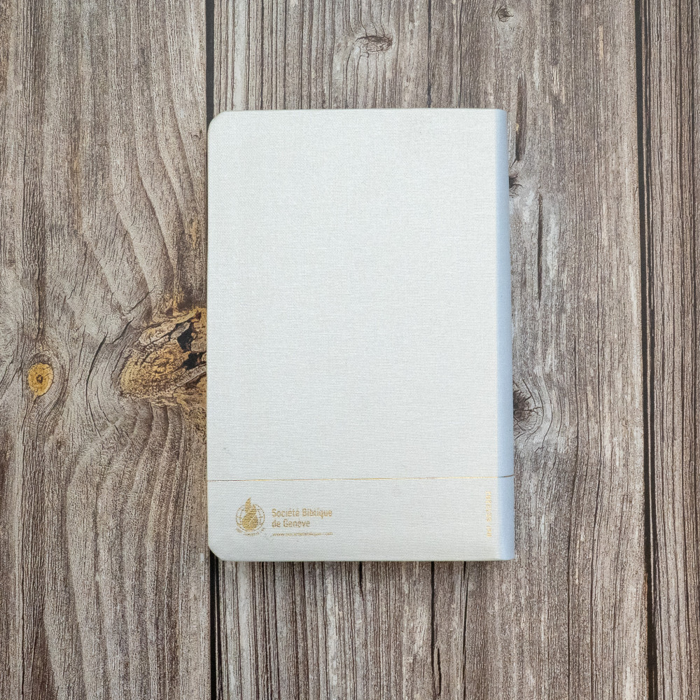 BIBLE SEGOND 21 COMPACTE "PREMIUM STYLE" SOUPLE TOILE BLANCHE NACREE AVEC ONGLETS TRANCHES DOREES