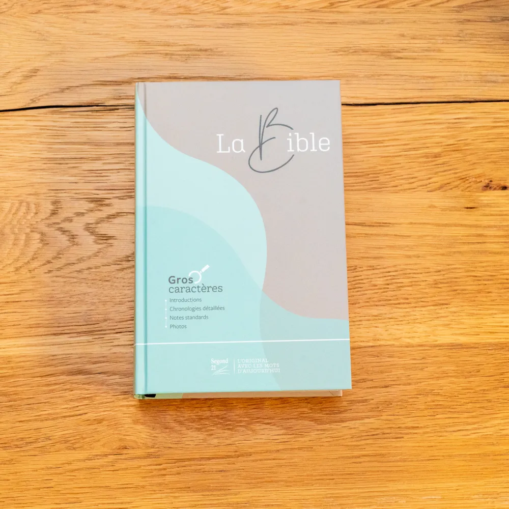 BIBLE SEGOND 21 GROS CARACTERES RIGIDE ILLUSTREE BLEU
