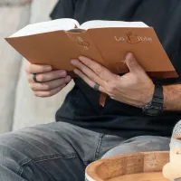 BIBLE SEGOND 21 GROS CARACTERES SEMI-RIGIDE PAPIER BRUN CHINÉ EN FIBRES NATURELLES