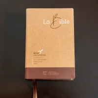 BIBLE SEGOND 21 GROS CARACTERES SEMI-RIGIDE PAPIER BRUN CHINÉ EN FIBRES NATURELLES
