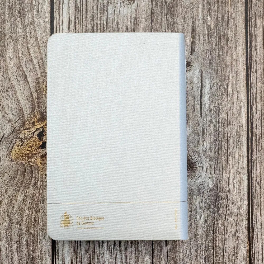 BIBLE SEGOND 21 COMPACTE "PREMIUM STYLE" SOUPLE TOILE BLANCHE NACREE AVEC ONGLETS TRANCHES DOREES
