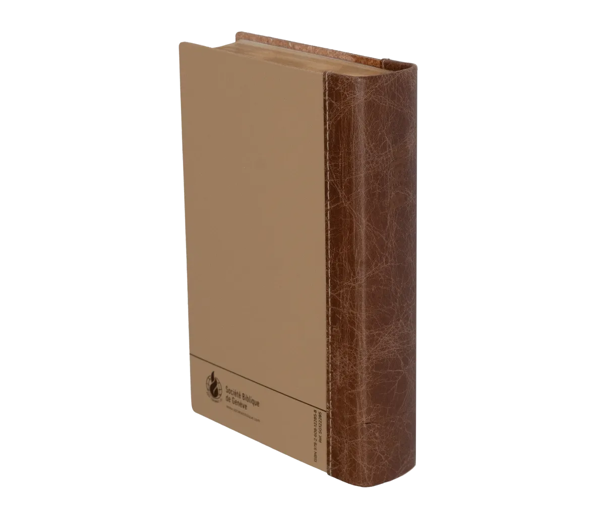 BIBLE SEGOND 21 COMPACTE "PREMIUM STYLE" SEMI RIGIDE DUO CUIR PRALINE CHOCOLAT - TRANCHES DOREES