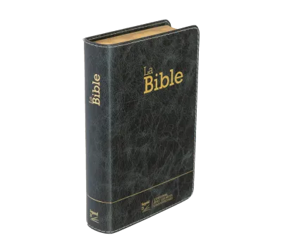 BIBLE SEGOND 21 COMPACTE "PREMIUM STYLE" SEMI-RIGIDE CUIR ANTHRACITE AVEC TRANCHES DOREES