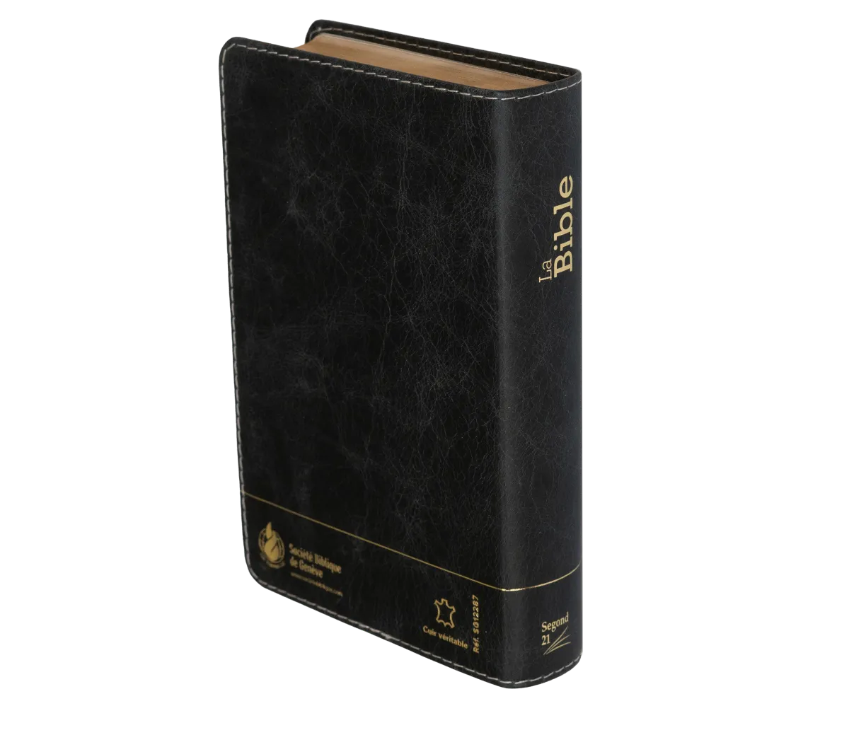 BIBLE SEGOND 21 COMPACTE "PREMIUM STYLE" SEMI-RIGIDE CUIR ANTHRACITE AVEC TRANCHES DOREES