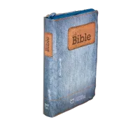 BIBLE SEGOND 21 COMPACTE "PREMIUM STYLE" TOILEE MOTIF JEAN - SOUPLE AVEC FERMETURE ECLAIRE