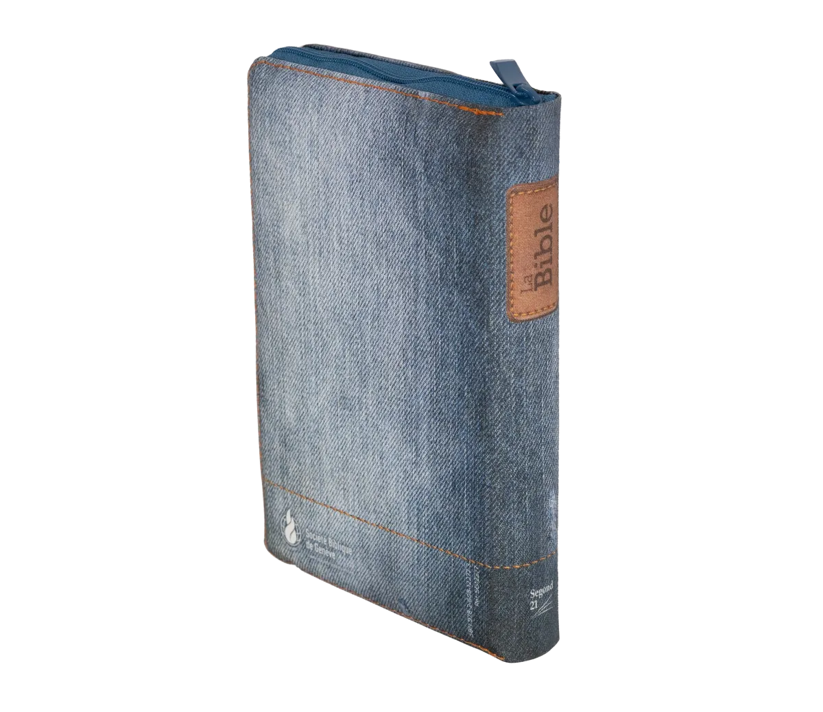 BIBLE SEGOND 21 COMPACTE "PREMIUM STYLE" TOILEE MOTIF JEAN - SOUPLE AVEC FERMETURE ECLAIRE