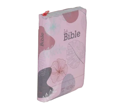BIBLE SEGOND 21 COMPACTE "PREMIUM STYLE" SOUPLE MOTIF FEUILLES FERMETURE ECLAIR