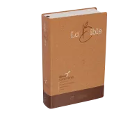 BIBLE SEGOND 21 GROS CARACTERES SEMI-RIGIDE PAPIER BRUN CHINÉ EN FIBRES NATURELLES