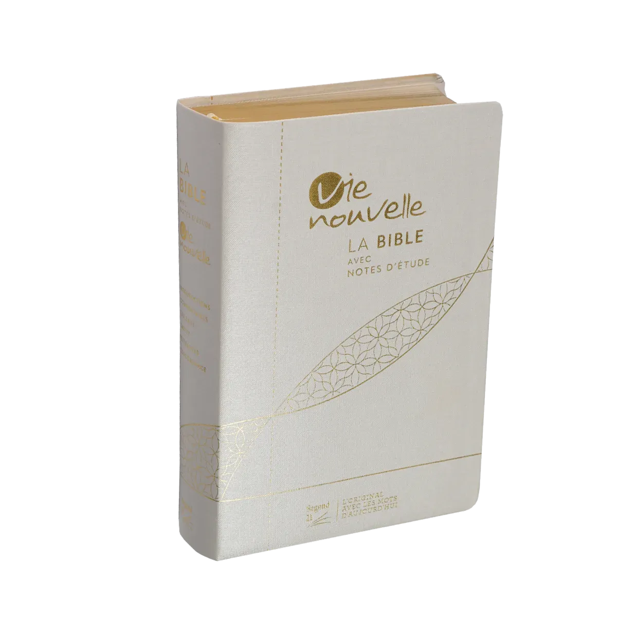 BIBLE SEGOND 21 VIE NOUVELLE SOUPLE TOILE BLANCHE TRANCHES OR