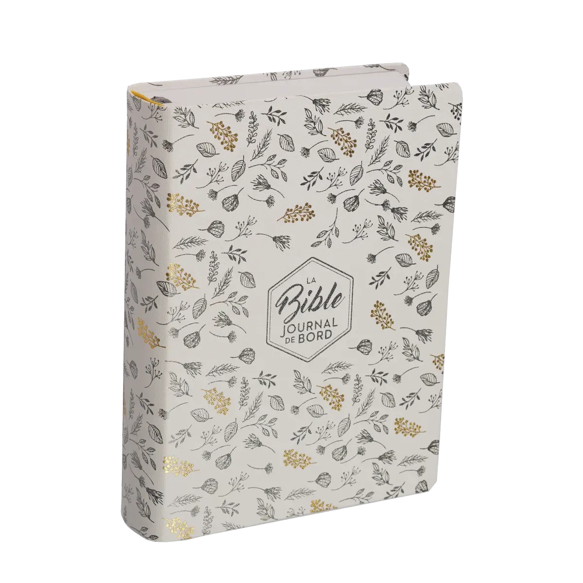 BIBLE SEGOND 21 JOURNAL DE BORD SOUPLE TOILEE BLANC MOTIFS DORES