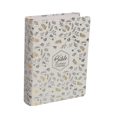 BIBLE SEGOND 21 JOURNAL DE BORD SOUPLE TOILEE BLANC MOTIFS DORES