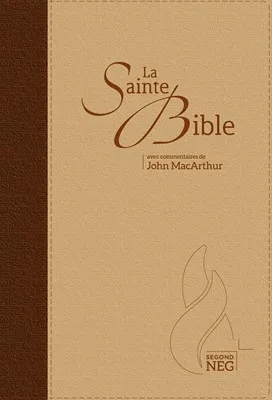 BIBLE NEG MACARTHUR SOUPLE TOILE DUO MARRON ET BEIGE TRANCHE OR ONGLETS