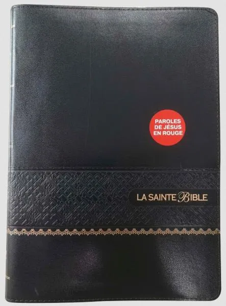BIBLE SEGOND 1910 GROS CARACTERES PAROLES DE JESUS EN ROUGE SIMILICUIR NOIR
