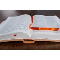 BIBLE DARBY ROLLE MOYEN FORMAT SIMILICUIR BEIGE 2 SIGNETS ORANGE