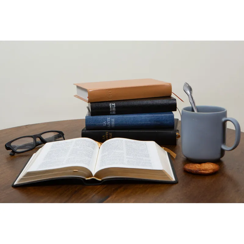 BIBLE DARBY ROLLE MOYEN FORMAT SIMILICUIR BEIGE 2 SIGNETS ORANGE