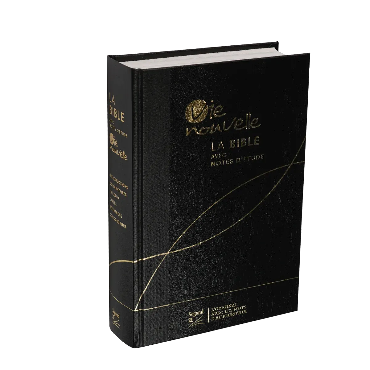 BIBLE SEGOND 21 VIE NOUVELLE RIGIDE EN SKYVERTEX ET DOS TOILEE NOIRE