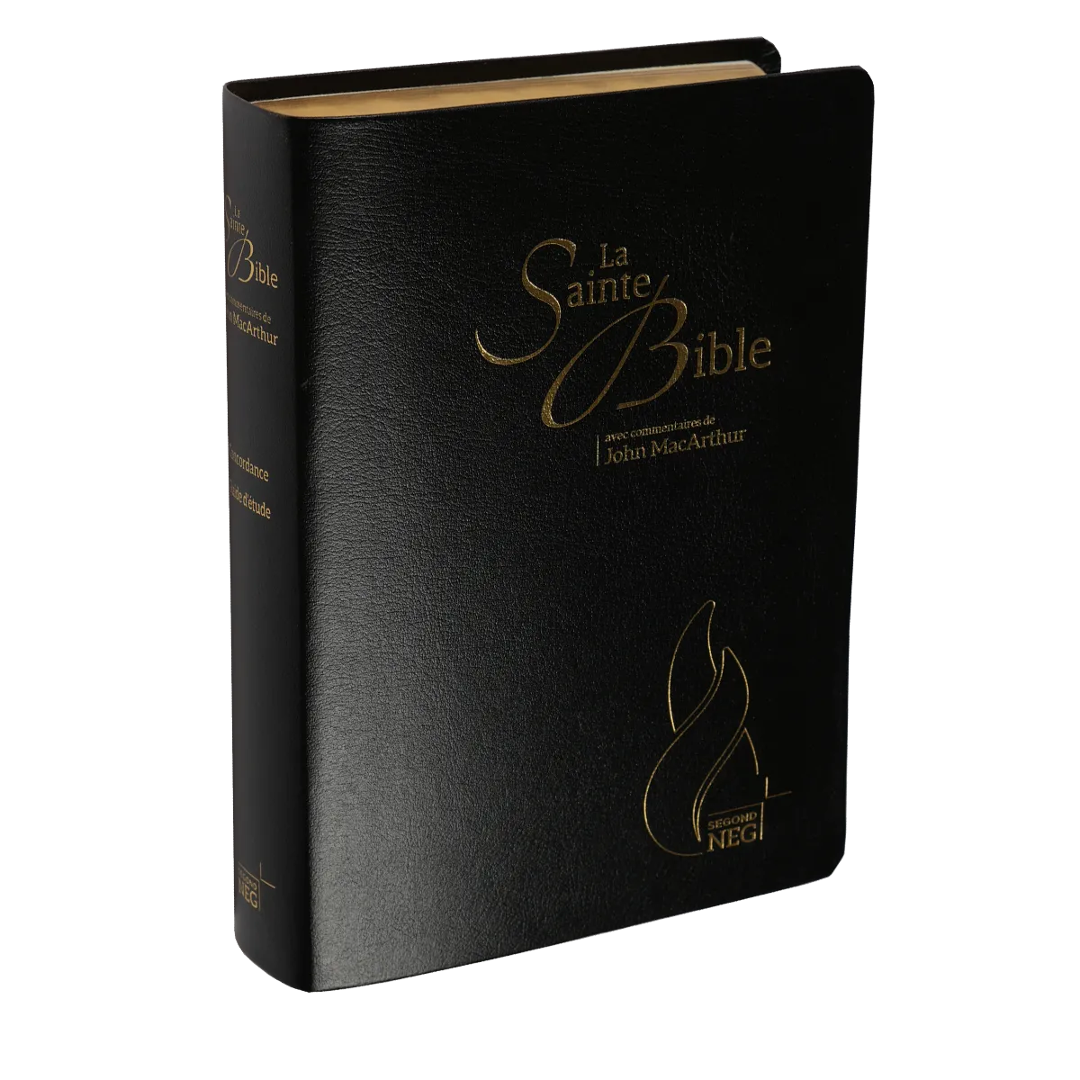 BIBLE NEG MACARTHUR SOUPLE FIBROCUIR TR. OR NOIR