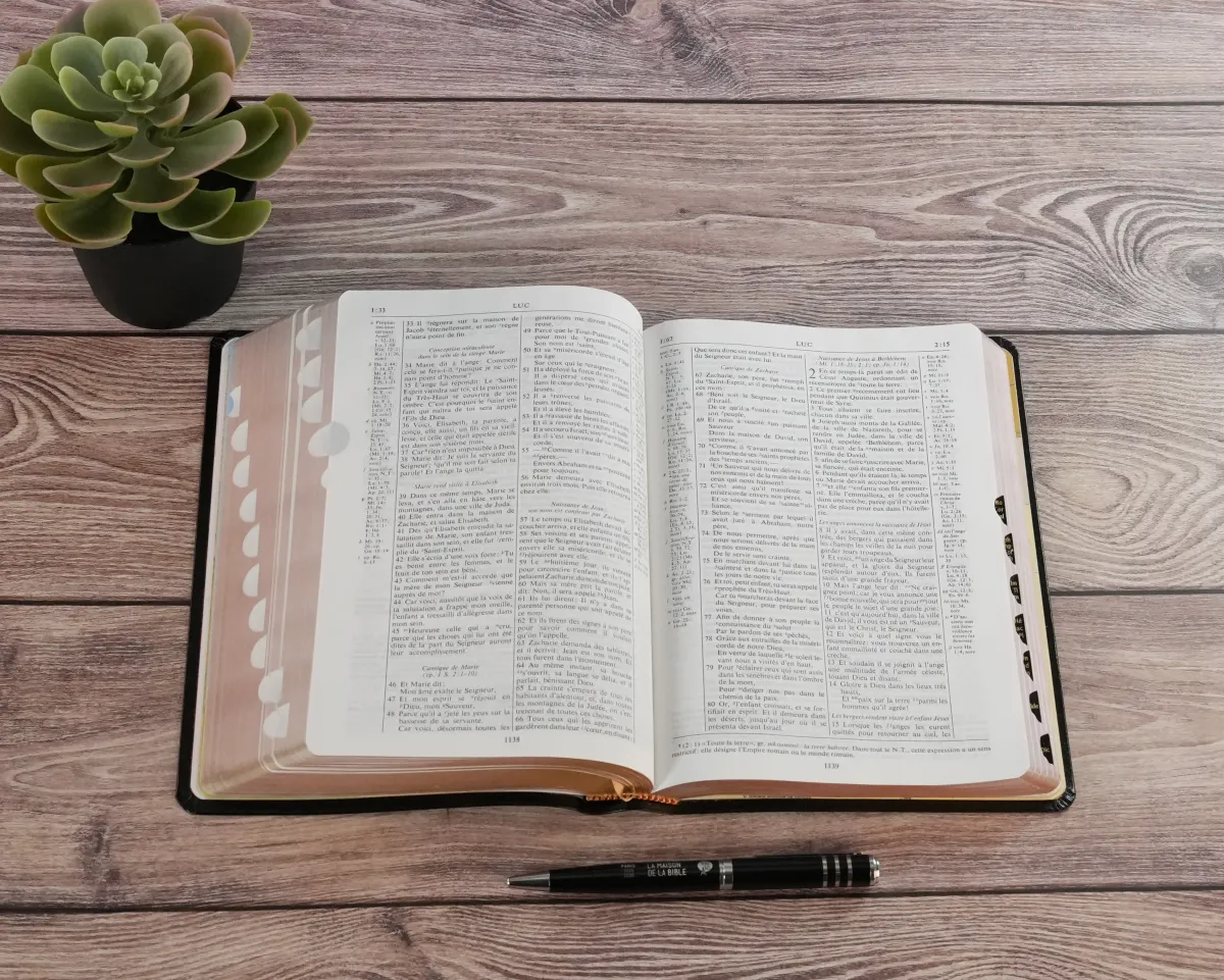 BIBLE NEG SCOFIELD FIBROCUIR TRANCHE OR ONGLETS NOIR