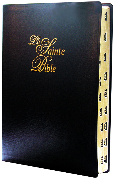 BIBLE SEGOND 1910 GROS CARACTERE CUIR TR. OR ONGLETS NOIR