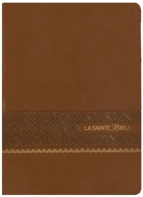 BIBLE SEGOND 1910 GROS CARACTERES SIMILICUIR MARRON TRANCHE OR
