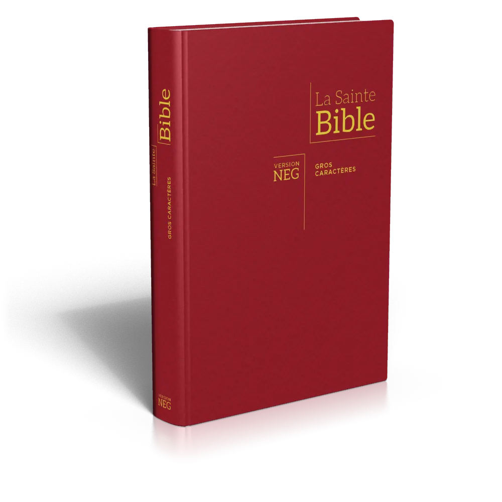 BIBLE NEG GROS CARACTERES RIGIDE BORDEAUX