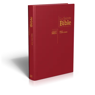 BIBLE NEG GROS CARACTERES RIGIDE BORDEAUX
