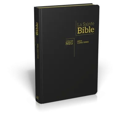 BIBLE NEG GROS CARACTERES SOUPLE FIBROCUIR TR. OR ONGLETS