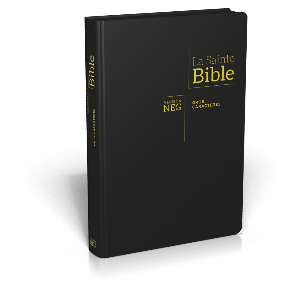 BIBLE NEG GROS CARACTERES SOUPLE FIBROCUIR FERMETURE ECLAIR TR. OR ONGLETS