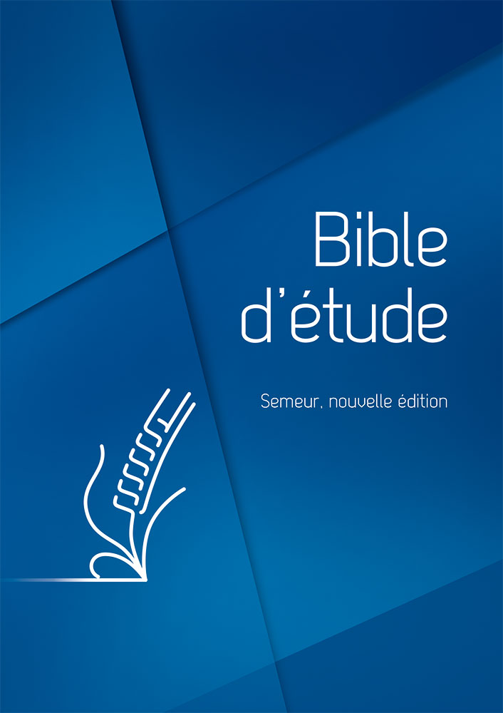 BIBLE SEMEUR 2015 ETUDE RIGIDE BLEU TRANCHE BLANCHE